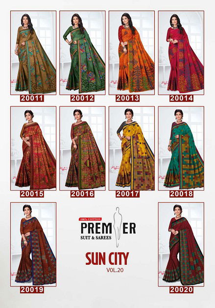 Premier Sun City 20 Regular Wear Wholesale Saree Collection